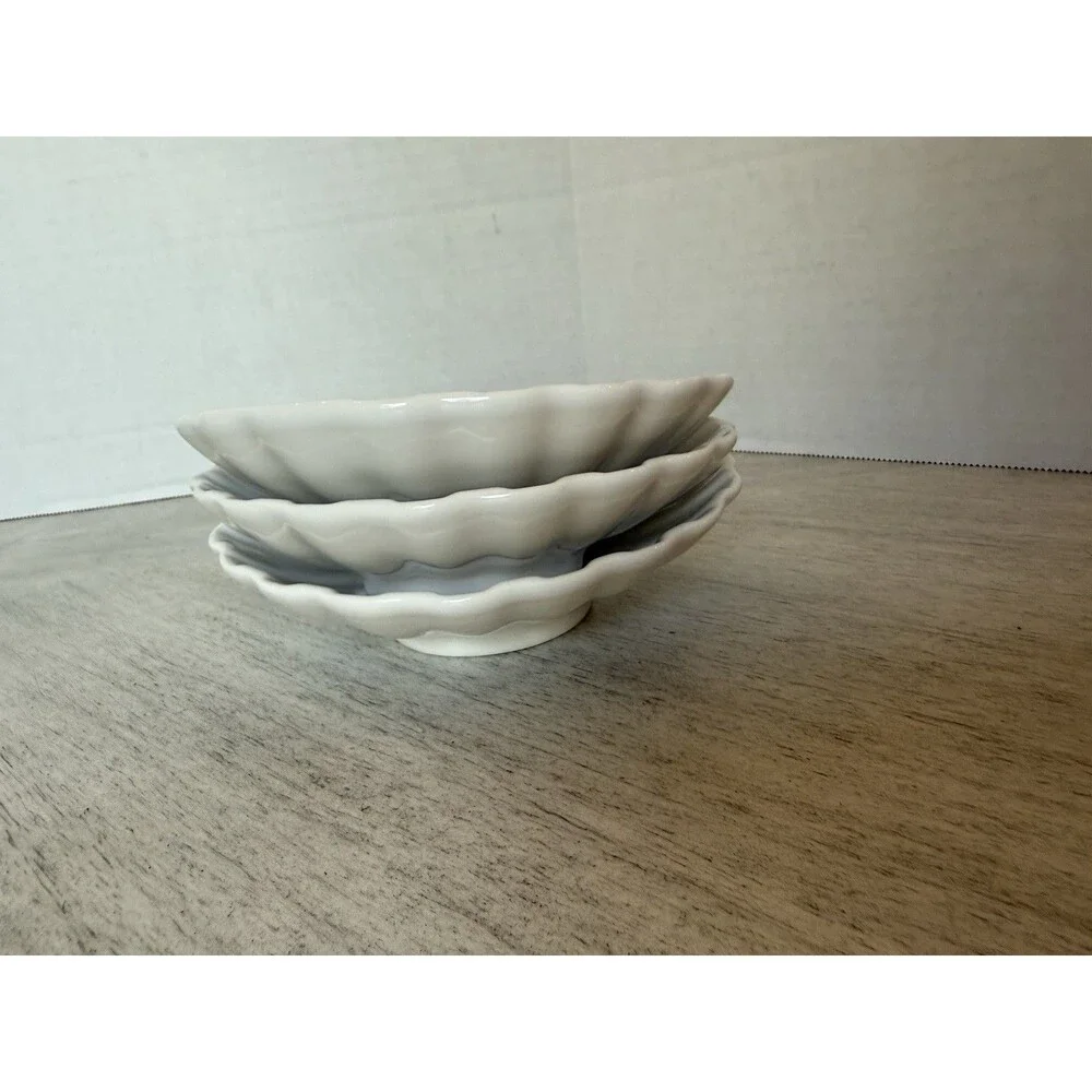 Revol La Porcelain Stamped Seashell Pieces Plate 1970s‎ French Vintage Set Of 3